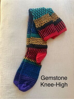 Solmate Socks Gemstone Knee-High Socks - Teal, Yellow, Red, Blue, Purple